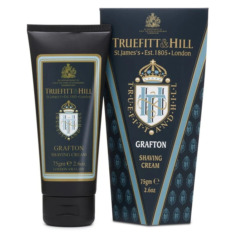 Truefitt & Hill Grafton skutimosi kremas vyrams, 75g patogi tūbelė.