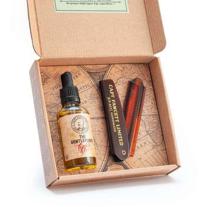Barzdos priežiūros rinkinys su barzdos aliejumi ir šukomis