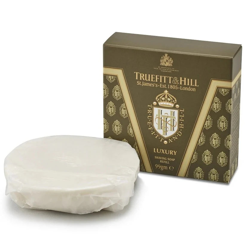 Truefitt & Hill prabangaus skutimosi muilo papildymas, 100g, levandų kvapo.