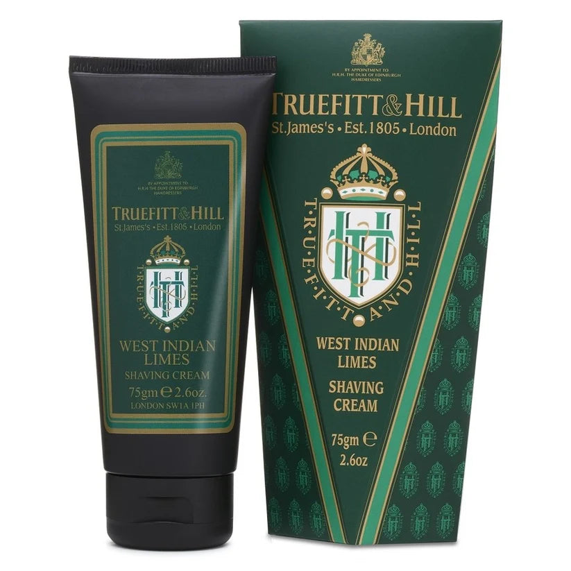 Truefitt & Hill West Indian Limes skutimosi kremas vyrams, 75g egzotiškų laimų kvapas.